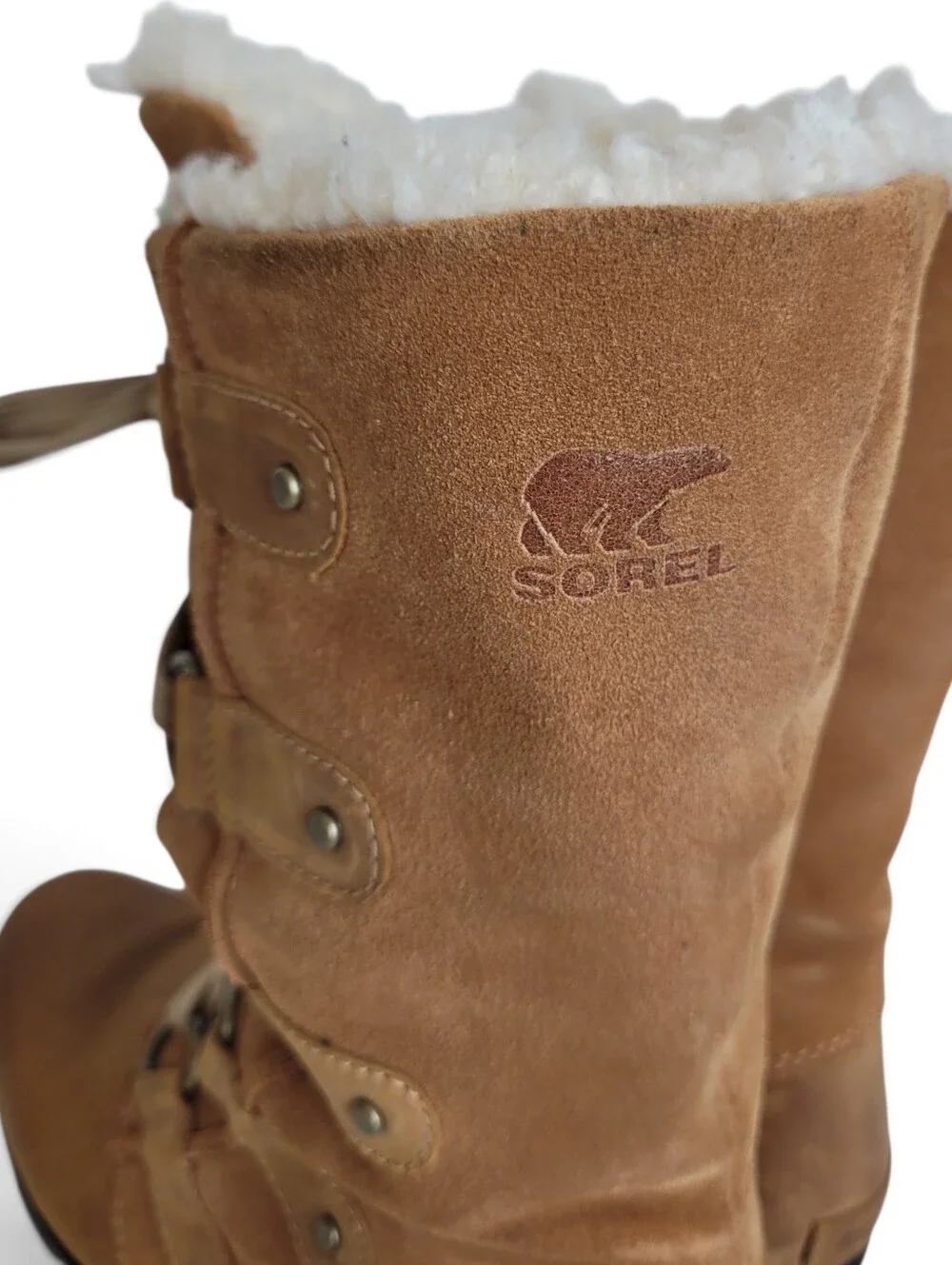 Sorel Emelie Lace Up Boots 7 Chestnut Brown